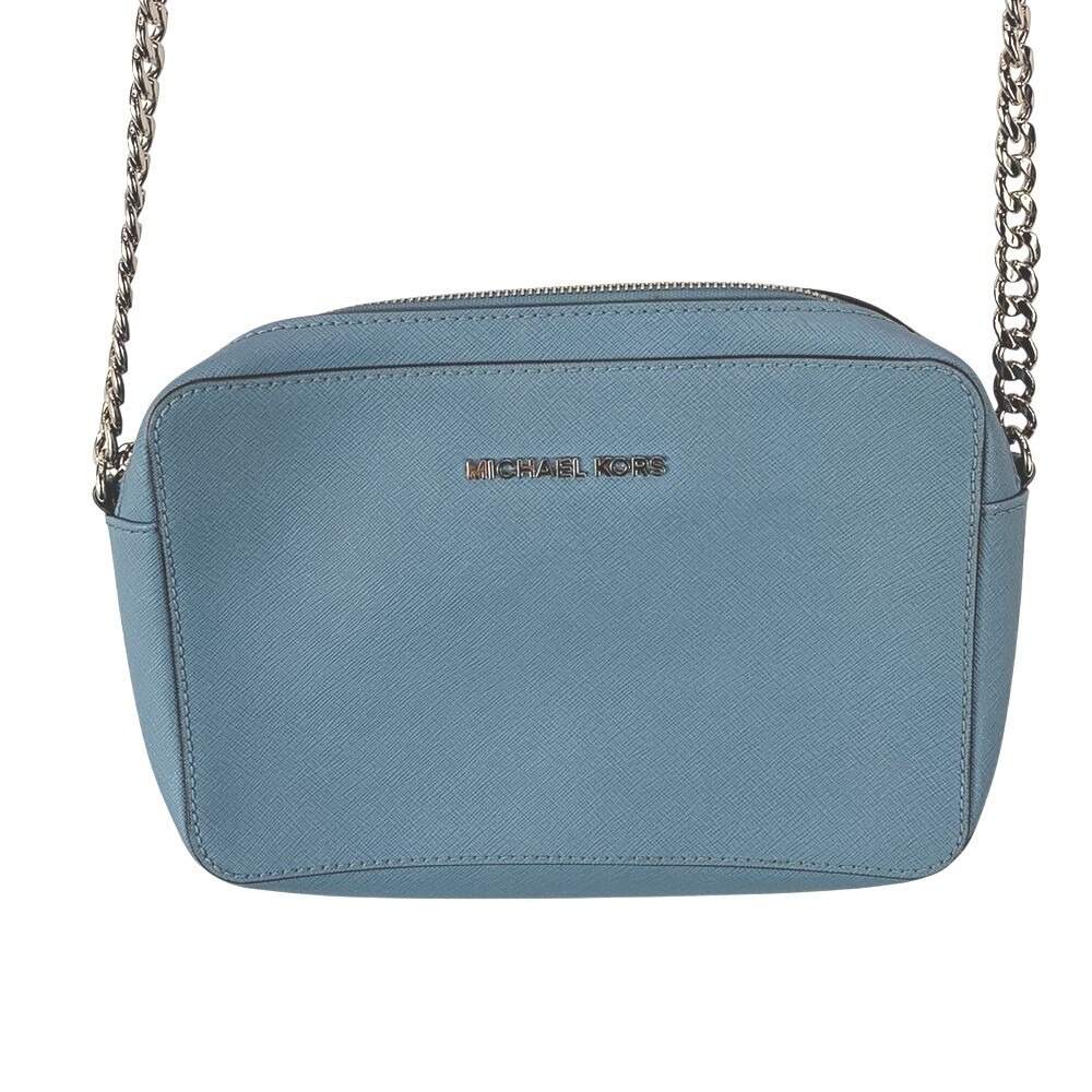 Michael Kors Jet Set Camera Crossbody Bag Womens OS Blue Leather Chain Travel